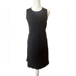 Anne Klein black sleeveless lined minimalist simple professional a-line dress 6